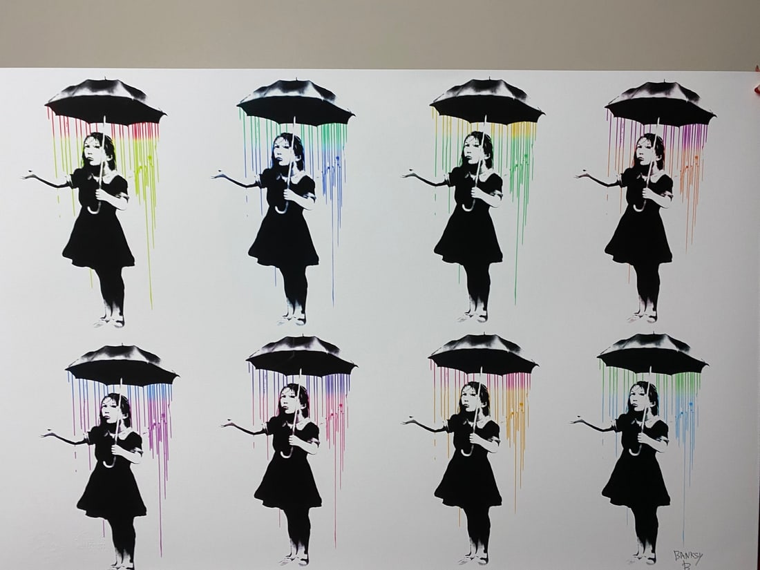 Banksy, In the manner of”, COA. Walled Off Hotel, Original, Limited Edition. Signed. Numbered. - 2