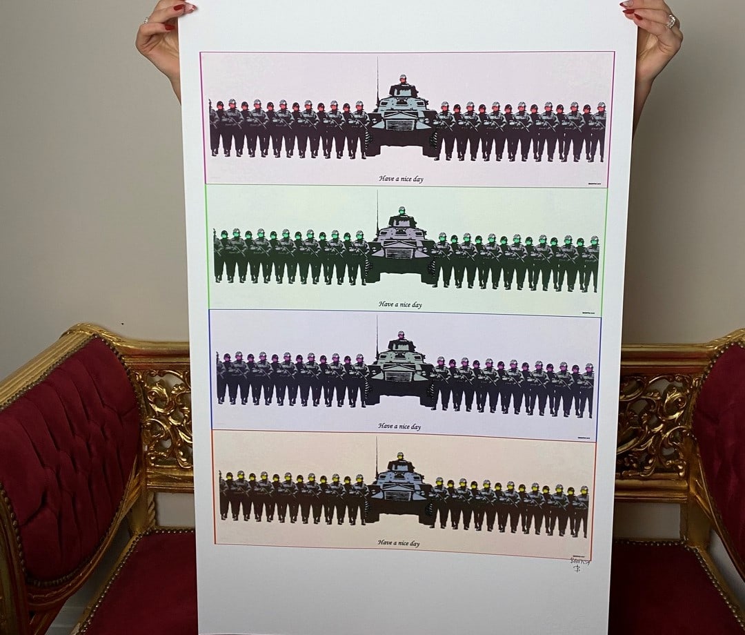 Banksy, In the manner of”, Walled Off Hotel, COA, Original, Limited Edition. Signed. Numbered: Banksy, In the manner of”, Walled Off Hotel, COA, Original, Limited Edition. Signed. Numbered Direct from the walled of Hotel Art Gallery UK, Limited Edition Prints. Please note al