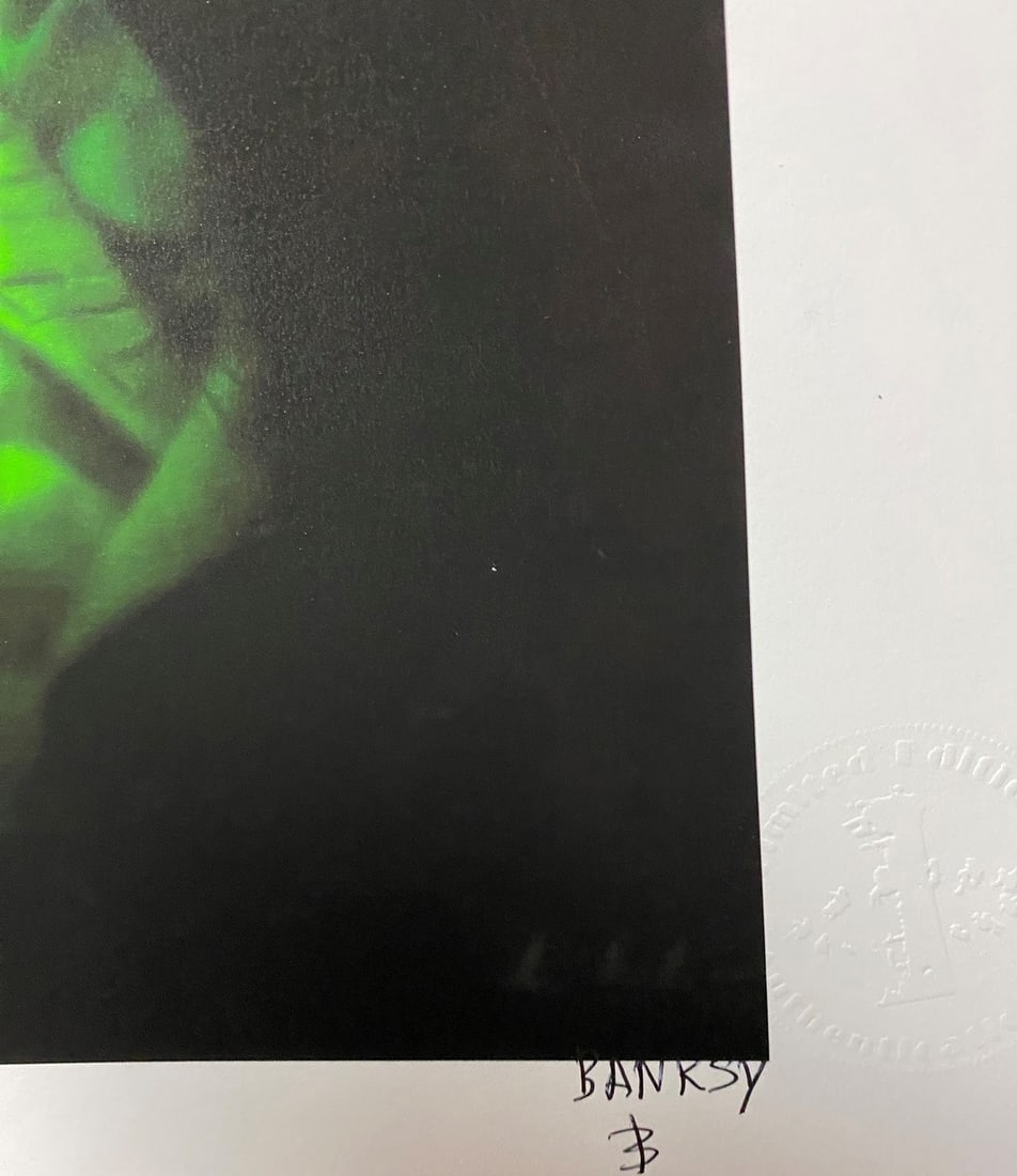 Banksy, In the manner of”, COA. Walled Off Hotel, Original, Limited Edition. Signed. Numbered - 6