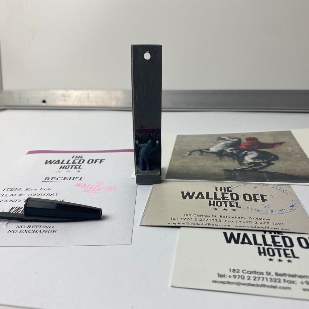 The Walled Off Hotel, Banksy, key Fob Sculpture. Original, Limited Edition, - 7