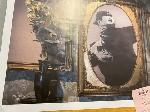 The Walled Off Hotel Poster-Banksy- Flower Throw- D2 - 2