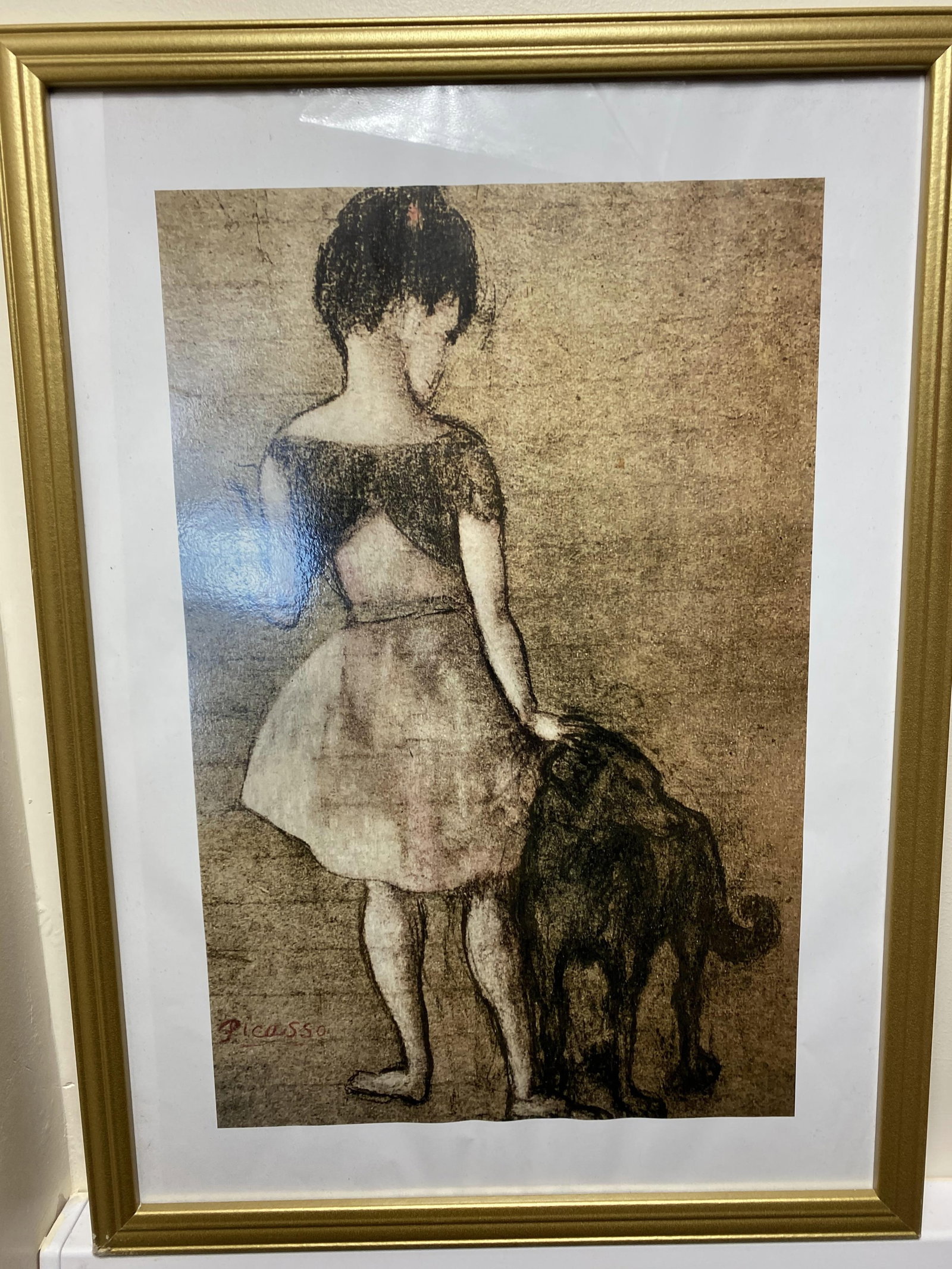 Picasso, Original Poster,Gallery99 Limited Edition,: Picasso girl with dog 1905 Limited edition poster printed on a glossy paper, measurements, 420 x 594 mm with watermark seal and stamp on the back from art gallery99 private collection. Please no