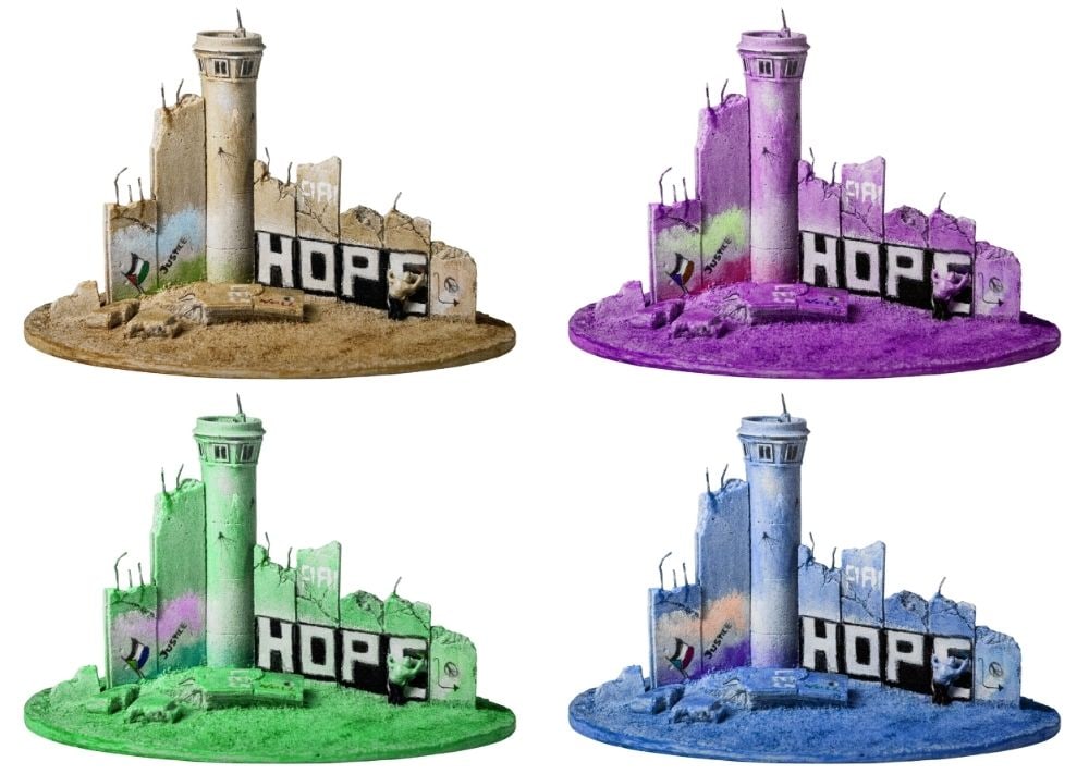 The Walled Off Hotel Poster,: 2022 Screen print on paper, Solid Finishing: Classic (250 gsm gloss) Limited Edition of 2000 Numbered and Stamped / seal Sizes- 420 X594mm The Walled Off Hotel Invoice Sold unframed 