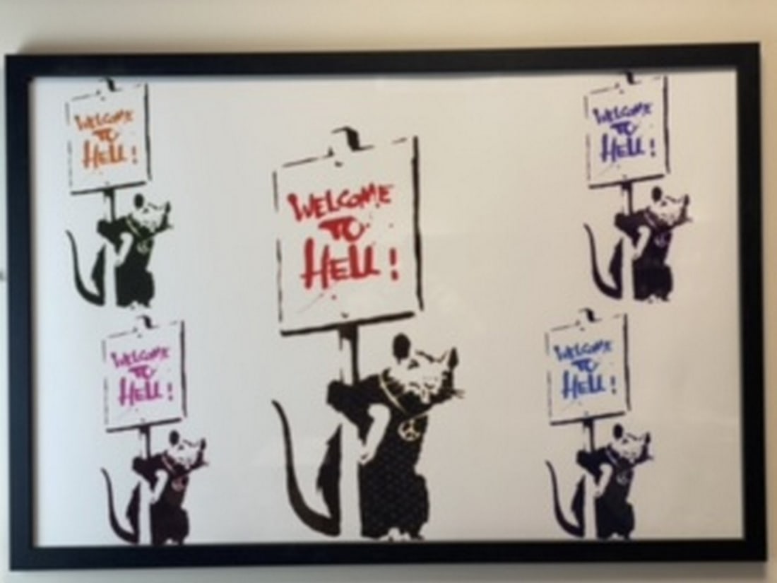 Banksy, In the manner of”, COA. Walled Off Hotel, Original, Limited Edition. Signed. Numbered.: Direct from the walled of Hotel Art Gallery UK, Limited Edition Prints. Please note all artworks here are created by our local artist and NOT by artist Banksy himself. This artwork w