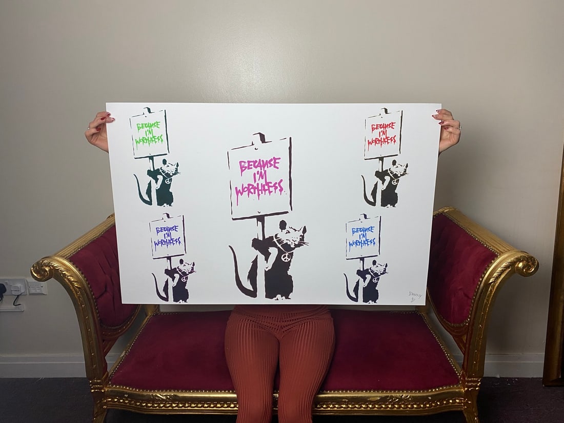 Banksy, In the manner of”, COA. Walled Off Hotel, Original, Limited Edition. Signed. Numbered.: Direct from the walled of Hotel Art Gallery UK, Limited Edition Prints. Please note all artworks here are created by our local artist and NOT by artist Banksy himself. This artwork w