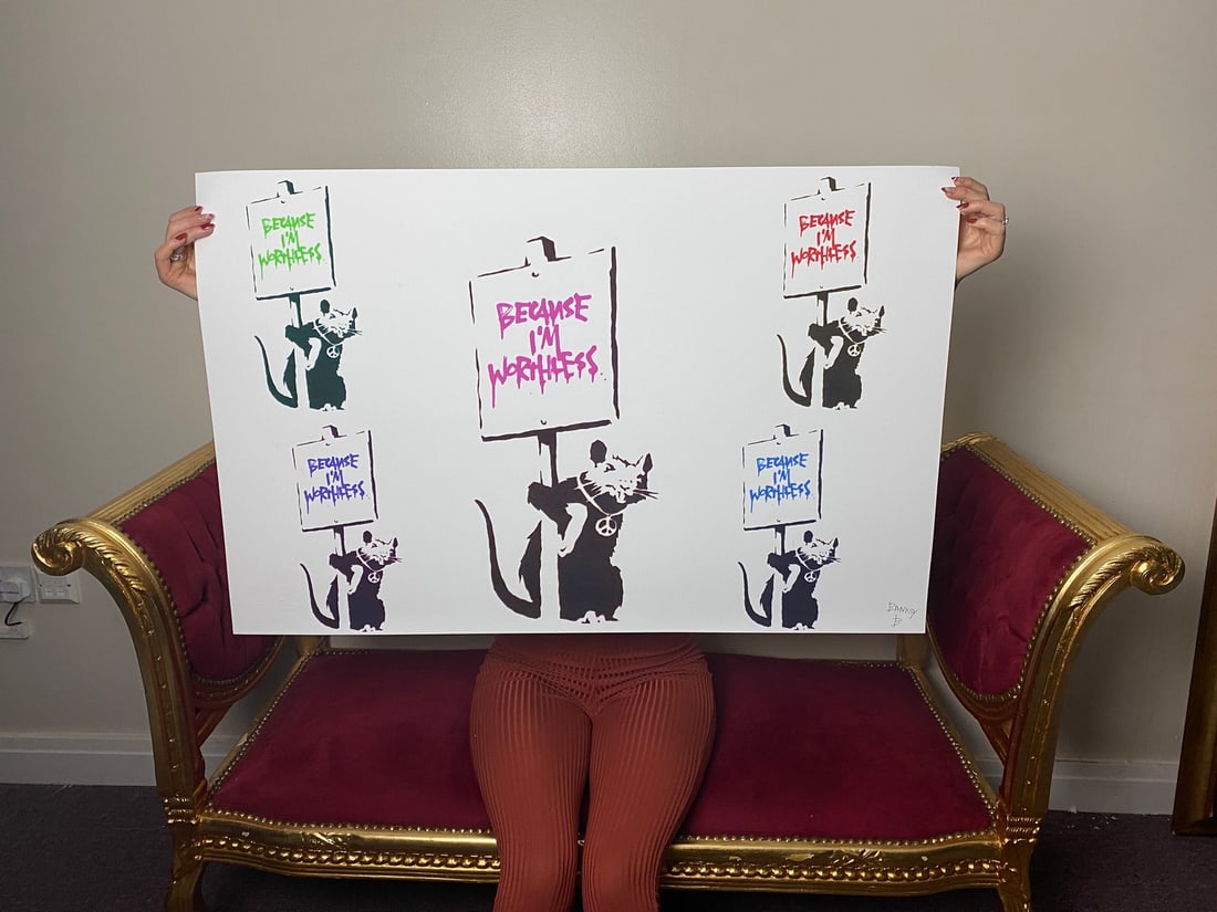 Banksy, In the manner of”, COA. Walled Off Hotel, Original, Limited Edition. Signed. Numbered. - 2