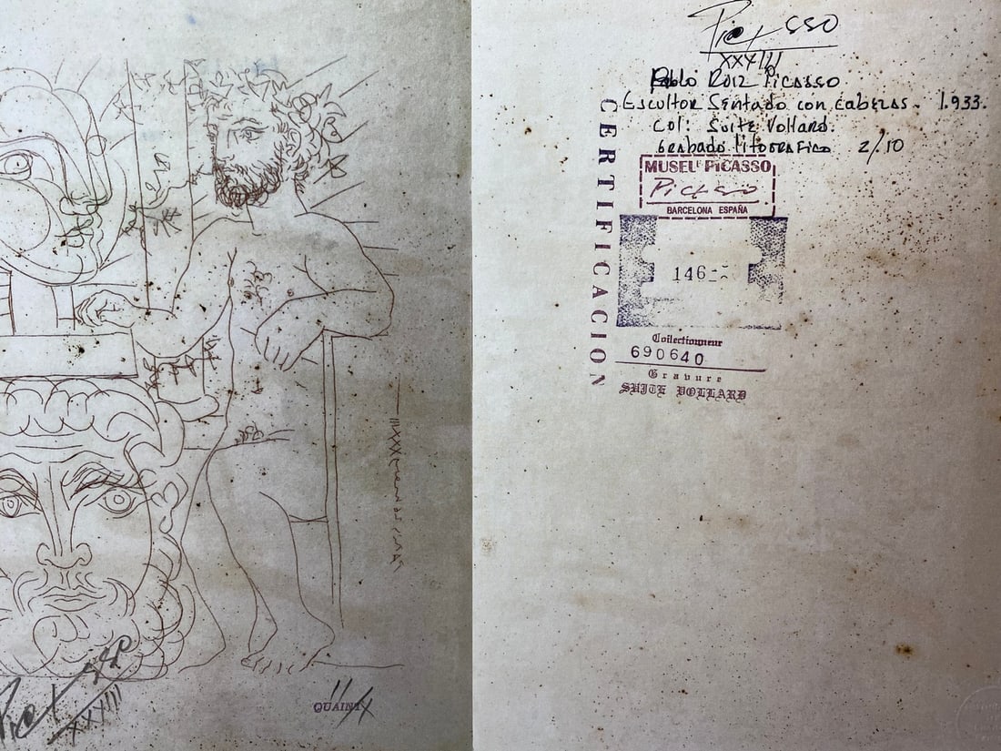 Pablo Picasso, Original Print, Limited Edition, Gallery Seal, Stamped, - 3