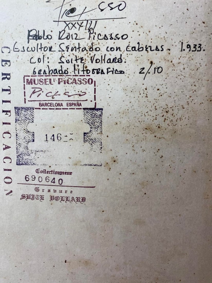 Pablo Picasso, Original Print, Limited Edition, Gallery Seal, Stamped, - 4