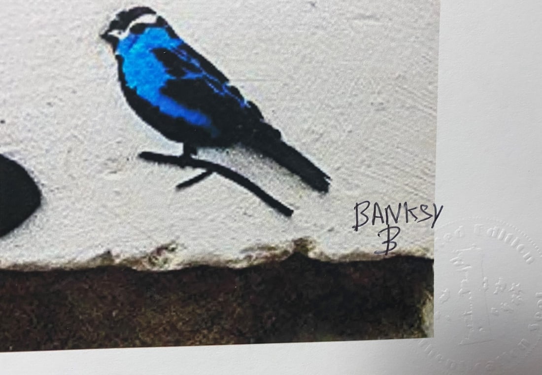 Banksy, In the manner of”, COA. Walled Off Hotel, Original, Limited Edition. Signed. Numbered. - 2