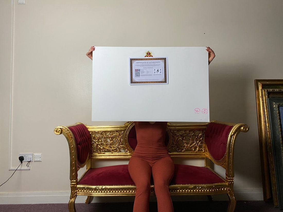 Banksy, In the manner of”, COA. Walled Off Hotel, Original, Limited Edition. Signed. Numbered. - 4