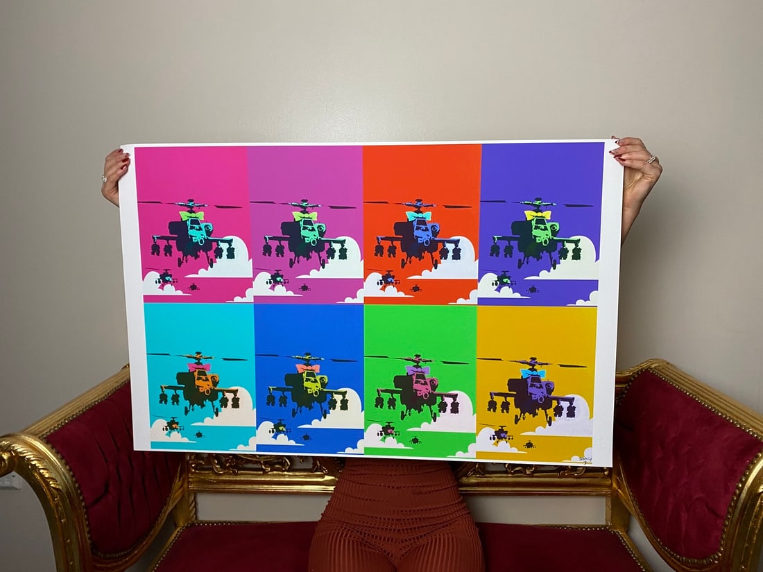 Banksy, In the manner of”, COA. Walled Off Hotel, Original, Limited Edition. Signed. Numbered - 2