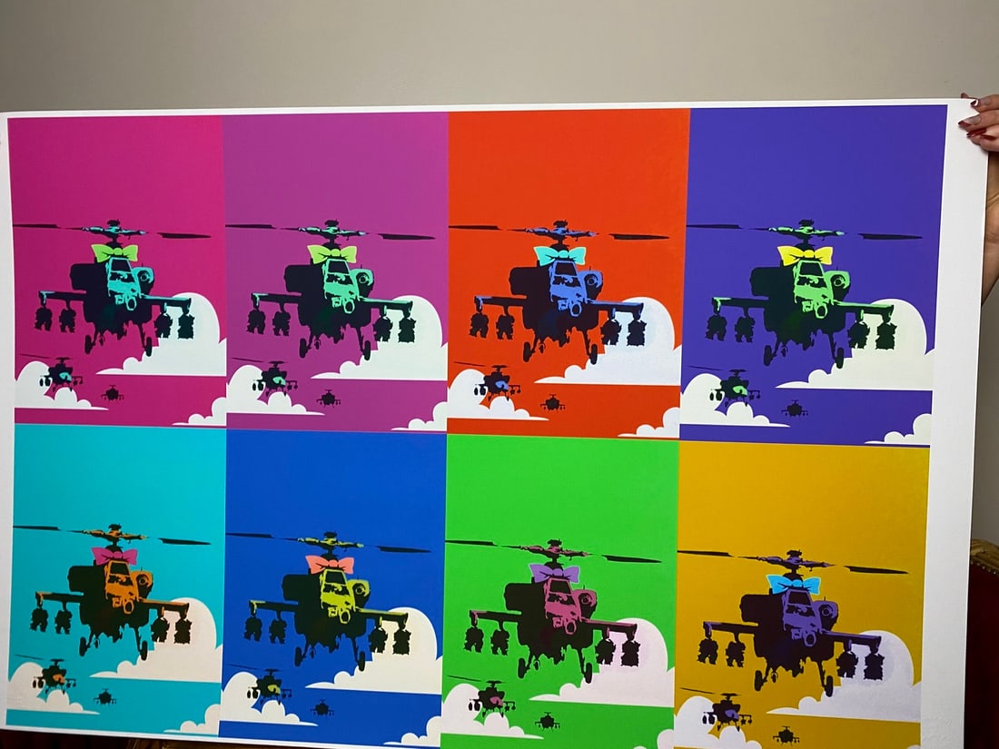 Banksy, In the manner of”, COA. Walled Off Hotel, Original, Limited Edition. Signed. Numbered - 3