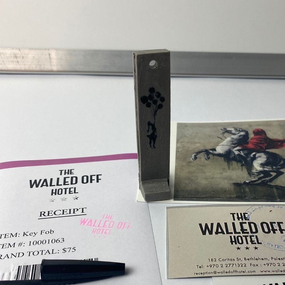 The Walled Off Hotel, Banksy, key Fob Sculpture. Original, Limited Edition, - 6