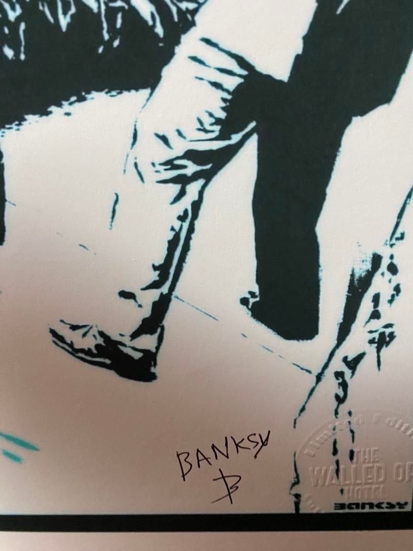 Banksy, In the manner of”, COA. Walled Off Hotel, Original, Limited Edition. Signed. Numbered. - 5