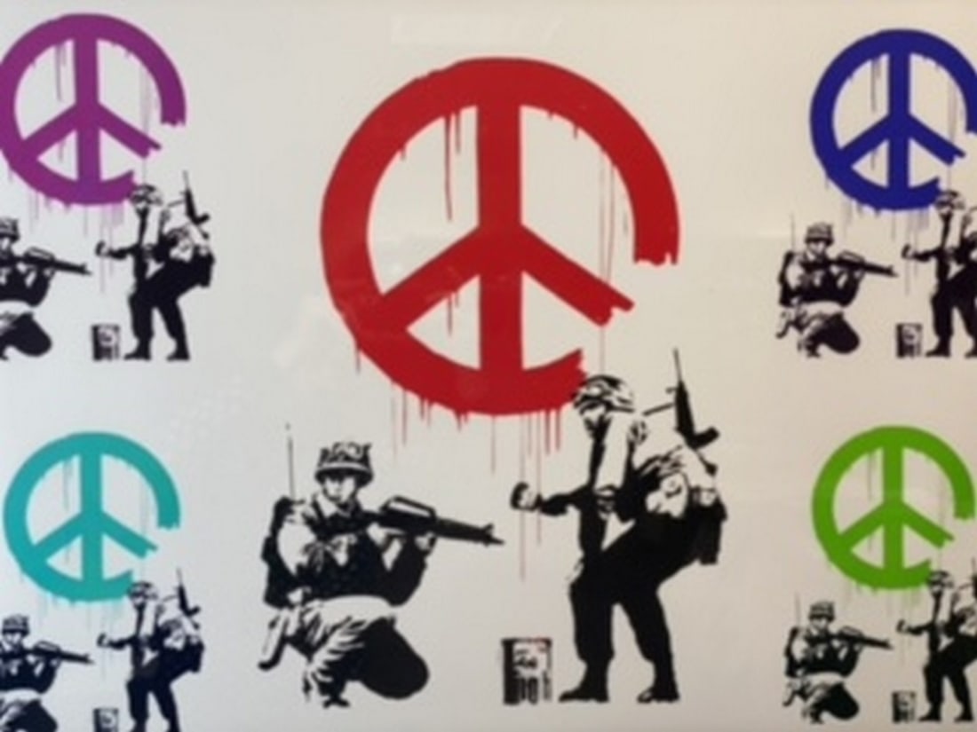 Banksy, In the manner of”, COA. Walled Off Hotel, Original, Limited Edition. Signed. Numbered. - 4