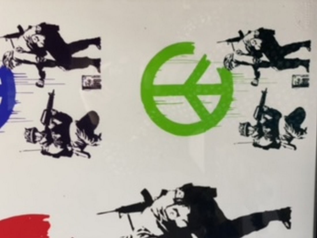 Banksy, In the manner of”, COA. Walled Off Hotel, Original, Limited Edition. Signed. Numbered. - 7