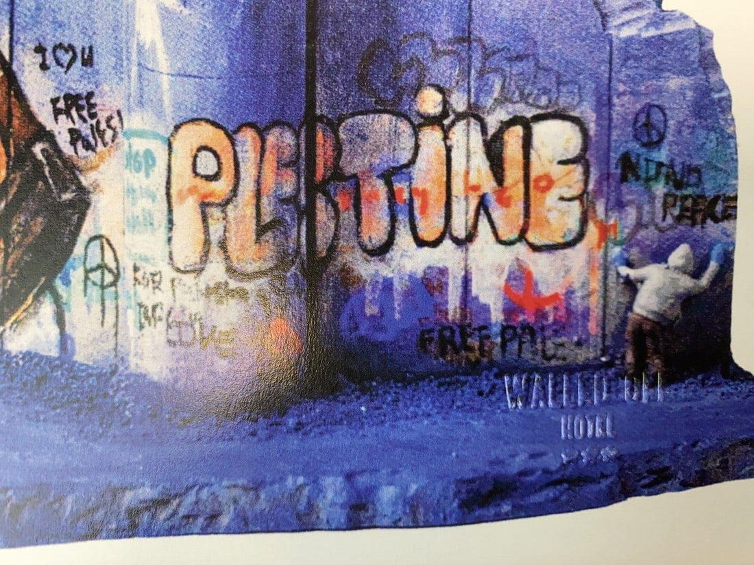 The Walled Off Hotel, Limited Edition, Original Print.: 2022 Walled Off Hotel Artist Print on paper, Solid Finishing: Classic (250 gsm gloss) Limited Edition of 3000 Numbered and Stamped / seal Sizes- 21cm X 21cm The Walled Off Hotel Invoice Printed and