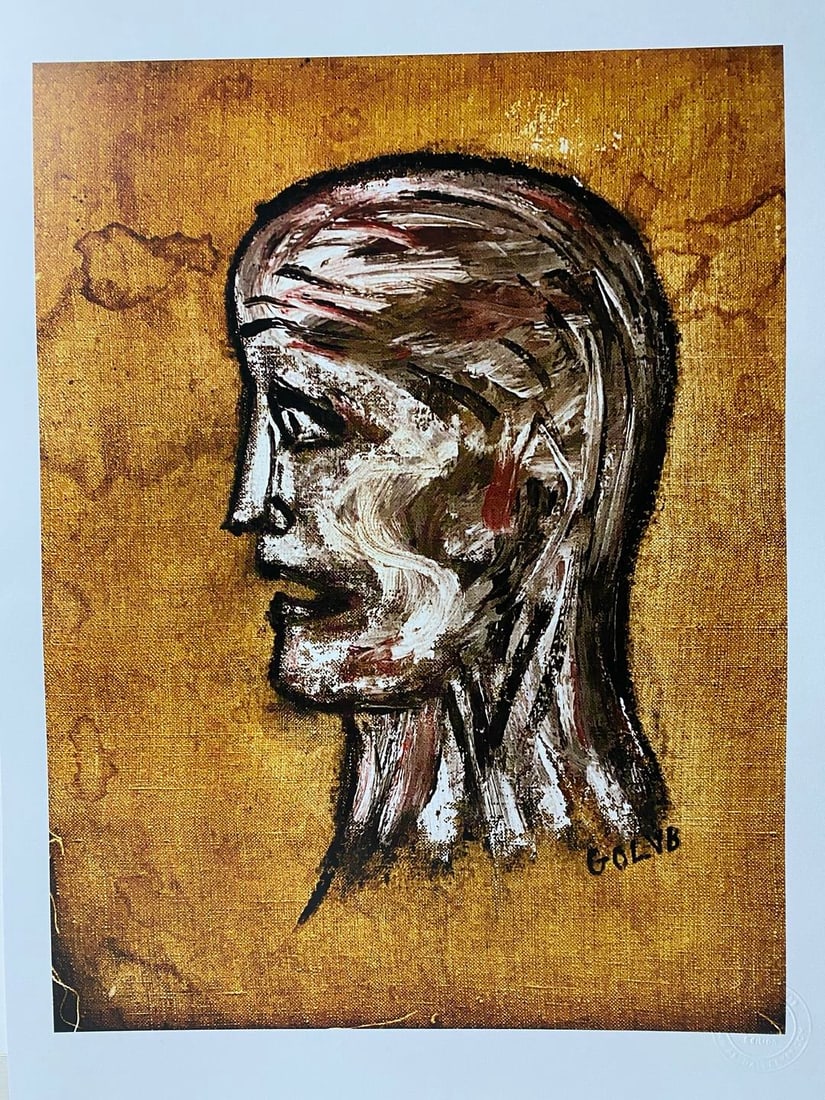 Leon Golub, Man Shocked Face- Original Print, Limited Edition Print Plate Signed, (1 of 7)