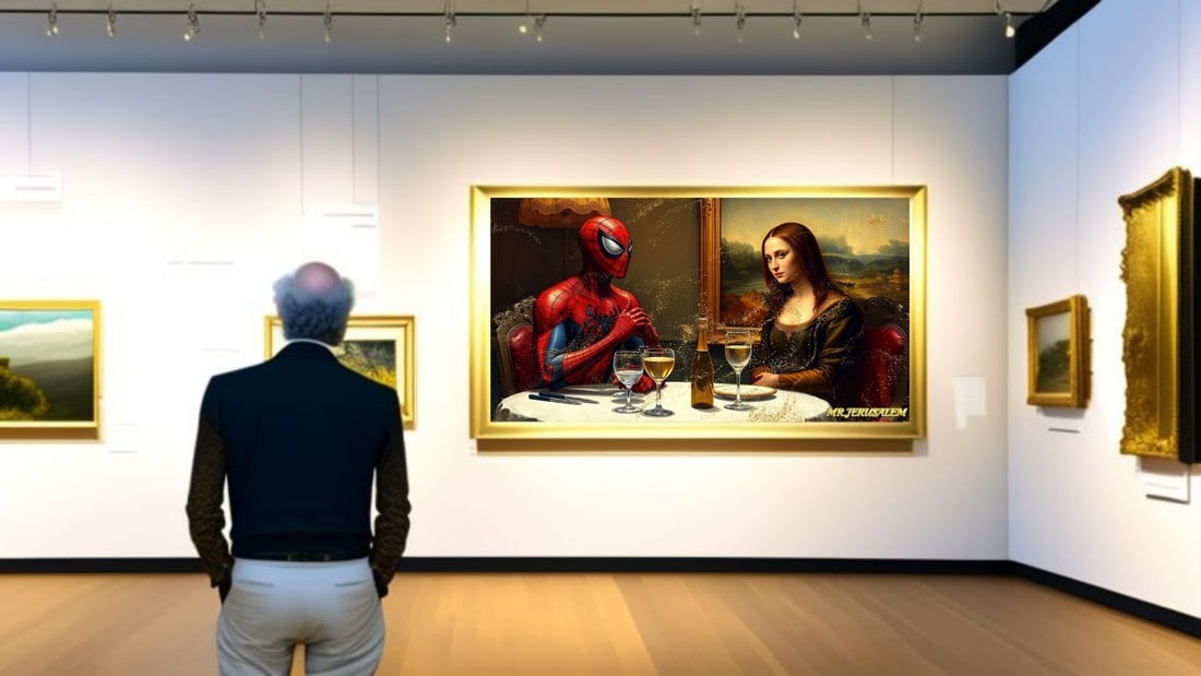 Spiderman - Dinner With Mona Lisa-D1, Limited Edition of 50 Pieces, Signed & Numbered - 2