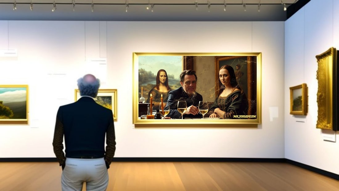 Jim Carrey - Dinner With Mona Lisa-D2, Limited Edition of 50 Pieces, Signed & Numbered - 2