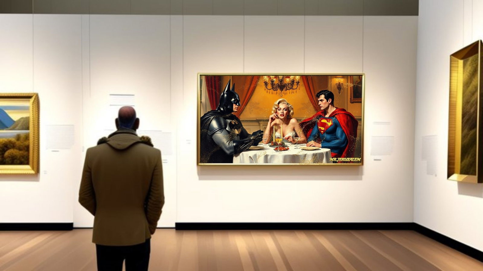 Marilyn Monroe Dinner With Batman & Superman,Limited Edition of 50 Pieces - 2