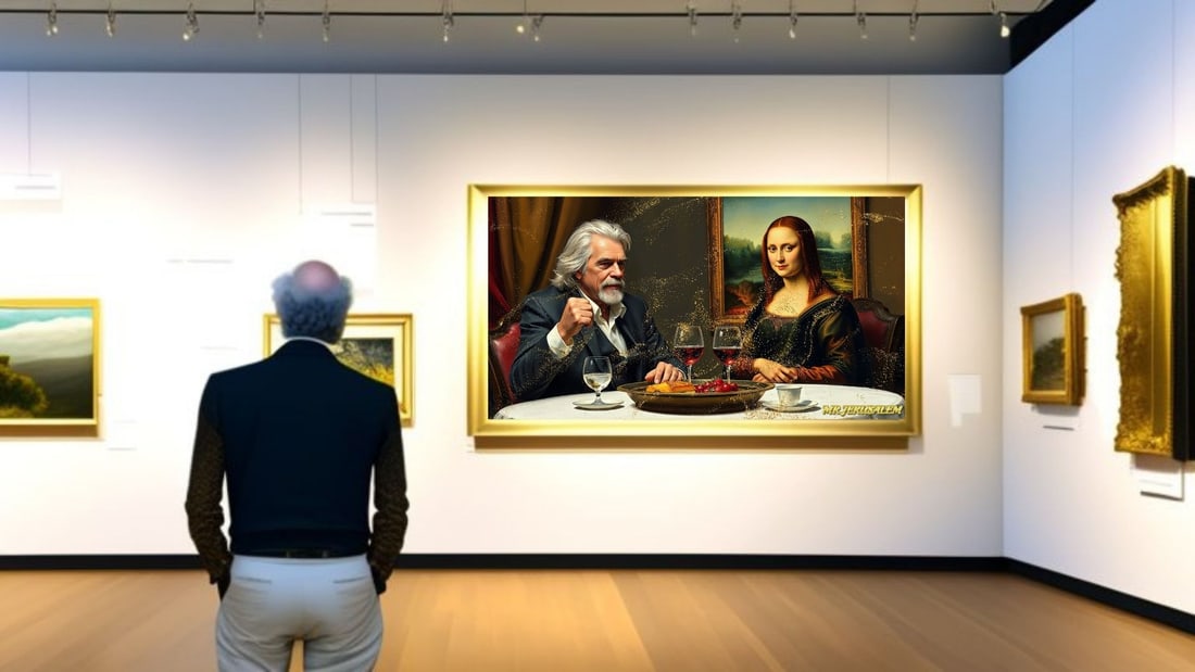 Richard Branson - Dinner With Mona Lisa-D2, Limited Edition of 50 Pieces, Signed & Numbered - 2