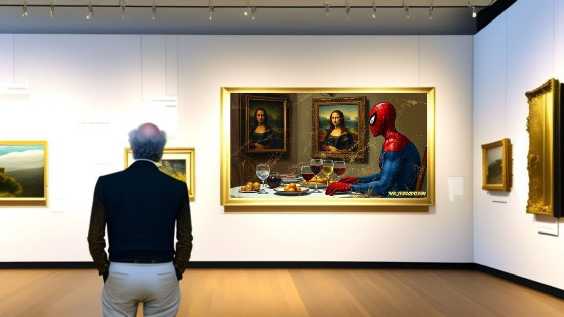 Spiderman - Dinner With Mona Lisa-D2, Limited Edition of 50 Pieces, Signed & Numbered - 2