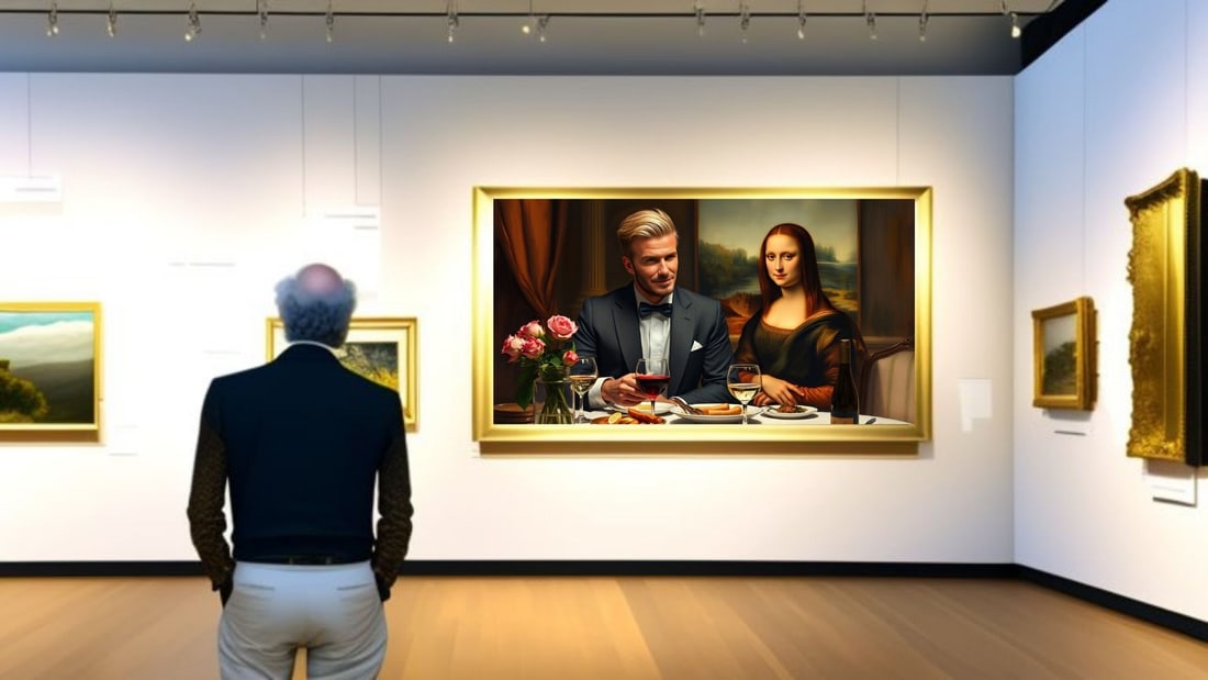 David Beckham - Dinner With Mona Lisa-D1, Limited Edition of 50 Pieces, Signed & Numbered - 2
