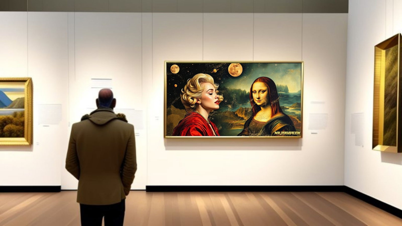Mona Lisa & Marilyn Monroe-D1, Mix Media, Limited Edition of 50 Pieces Signed and Numbered - 2