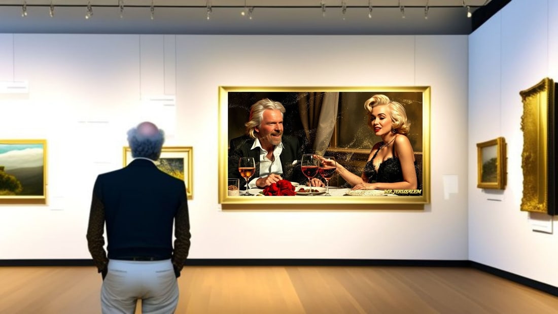 Richard Branson - Dinner With Marliyn Monroe-D1, Limited Edition of 50 Pieces, Signed & Numbered - 2