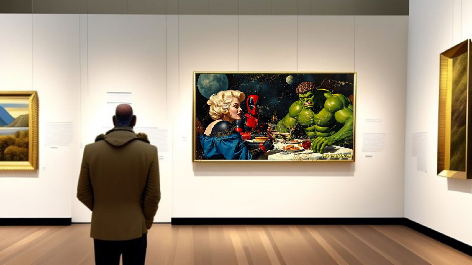 Marilyn Monroe Dinner With Deadpool & Hulk-D1, Limited Edition of 50 Pieces - 2