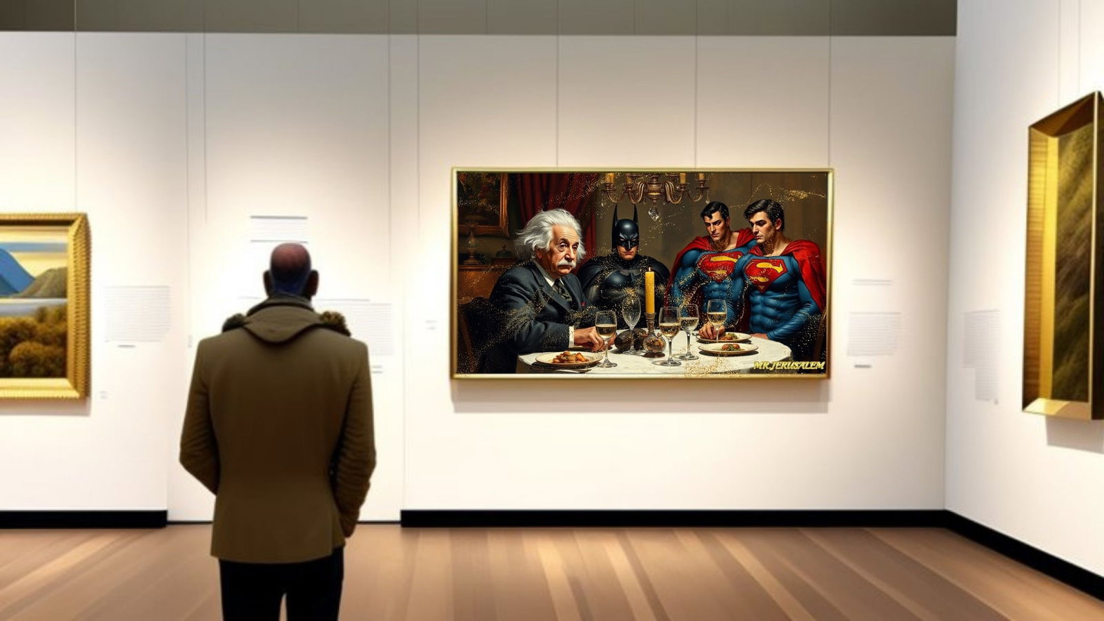 Albert Einstein Dinner With Superman & Batman-D2, Limited Edition of 50 Pieces - 2