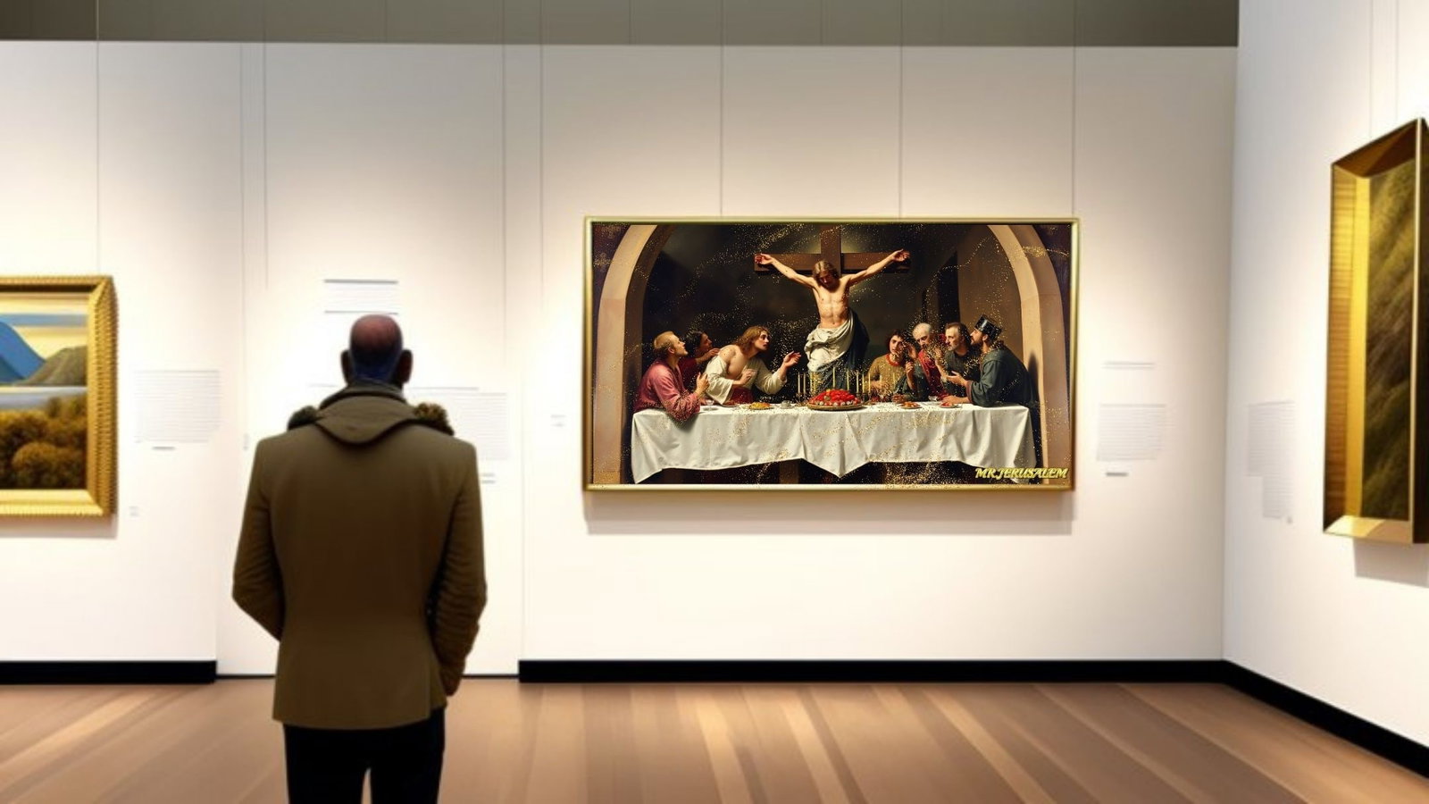 Jesus Christ Crucifixion Dinner-D1 , Canvas Mixed Media, Limited Edition of 50 Pieces - 2
