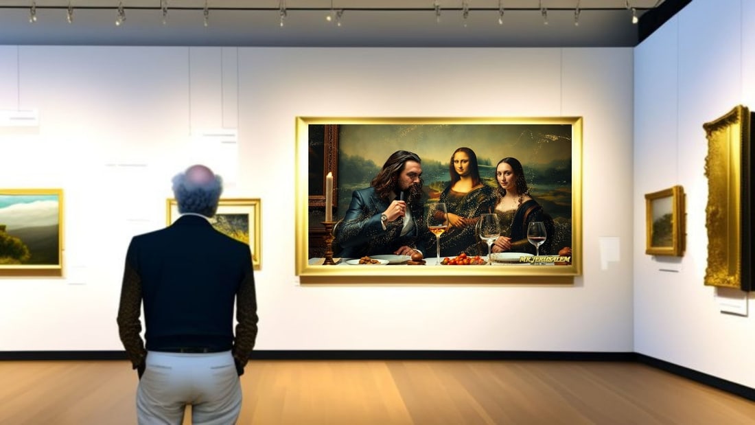 Jason Momoa - Dinner With Mona Lisa-D2, Limited Edition of 50 Pieces, Signed & Numbered - 2
