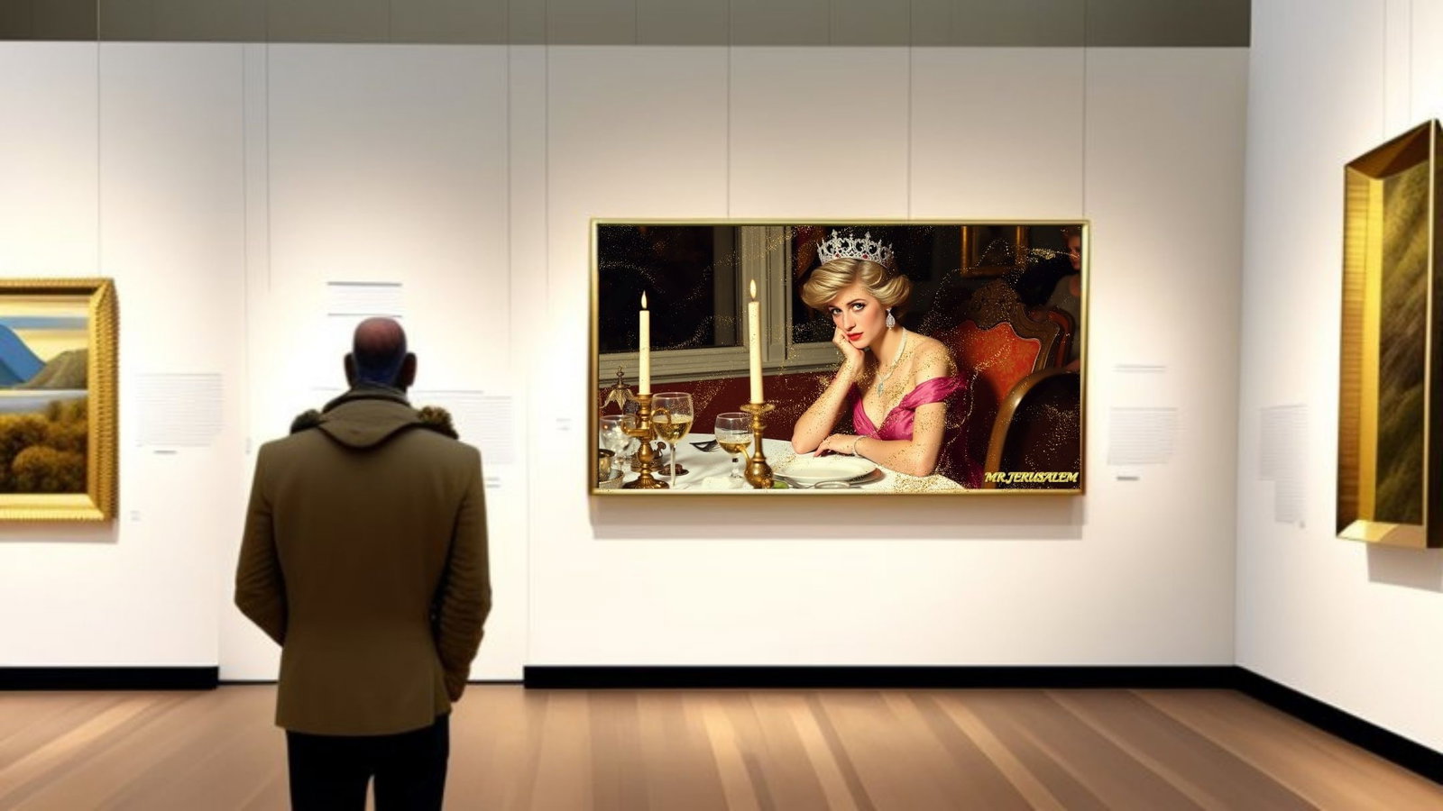 Princess Diana- Dinner Alone-D2, Mixed Media,Limited Edition of 50 Pieces, Signed and numbered - 2