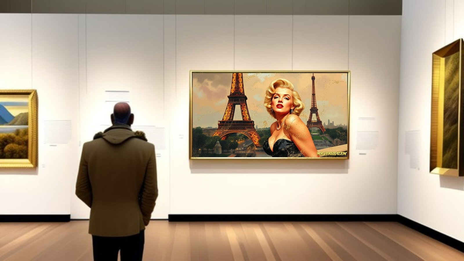 Marilyn Monroe In Paris-D2, Canvas Mixed Media, Limited Edition of 50 Pieces Signed and Numbered - 2