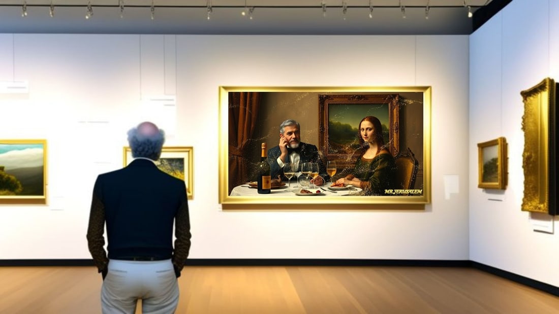 George Clooney - Dinner With Mona Lisa-D1, Limited Edition of 50 Pieces, Signed & Numbered - 2