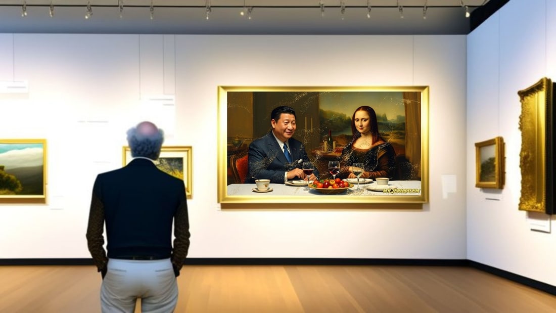 Xi Jinping - Dinner With Mona Lisa-D1, Limited Edition of 50 Pieces, Signed & Numbered - 2