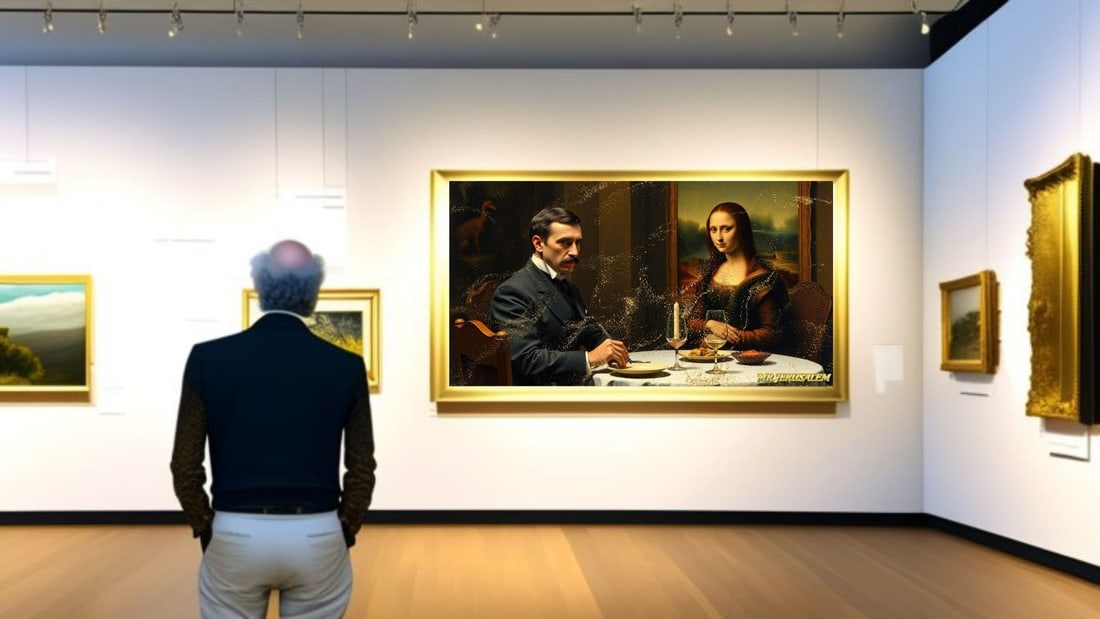 Nikola Tesla - Dinner With Mona Lisa-D1, Limited Edition of 50 Pieces, Signed & Numbered - 2