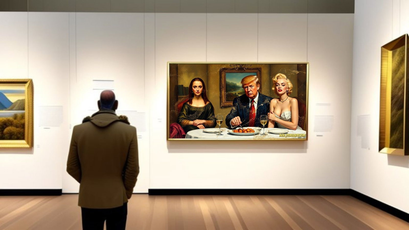 Donald Trump Dinner With Mona Lisa & Marilyn Monroe-D1, Limited Edition of 50 Pieces - 2