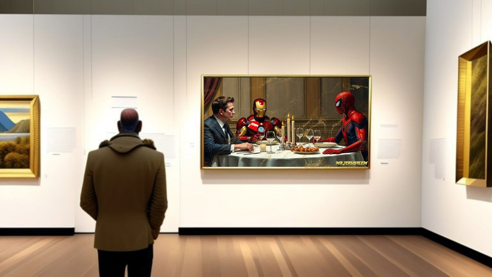 Elon Musk Dinner With Ironman & Spiderman-D2, Limited Edition of 50 Pieces - 2