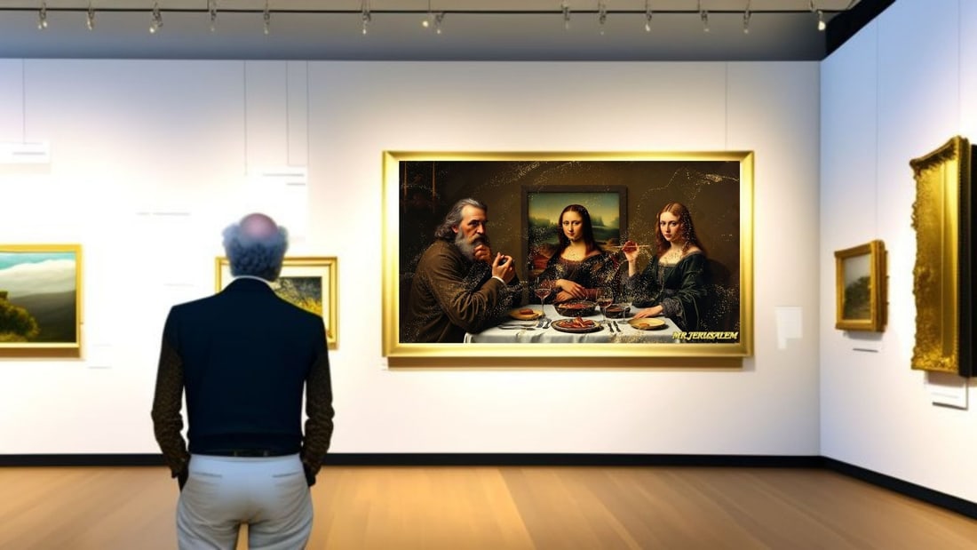Leonardo da Vinci - Dinner With Mona Lisa-D2, Limited Edition of 50 Pieces, Signed & Numbered - 2