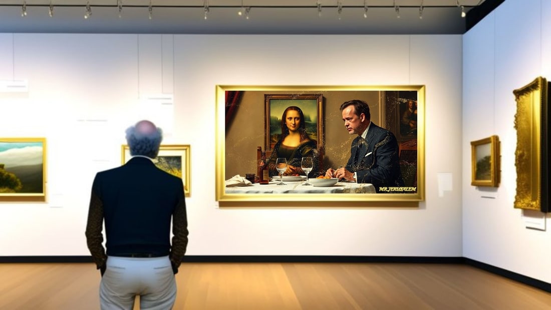 Tom Hanks - Dinner With Mona Lisa-D1, Limited Edition of 50 Pieces, Signed & Numbered - 2