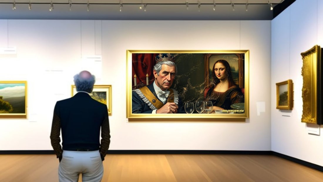 King Charles - Dinner With Mona Lisa-D2, Limited Edition of 50 Pieces, Signed & Numbered - 2