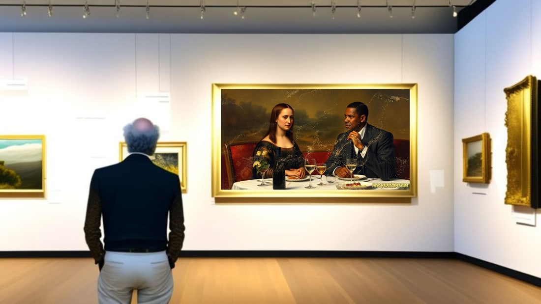 Denzel Washington - Dinner With Mona Lisa-D1, Limited Edition of 50 Pieces, Signed & Numbered - 2