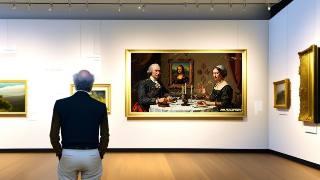 George Washington - Dinner With Mona Lisa-D2, Limited Edition of 50 Pieces, Signed & Numbered - 2