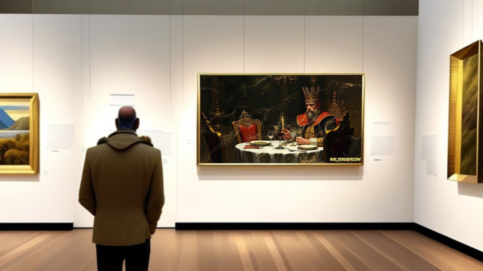 King Dinner Alone-D1, Canvas Mixed Media, Limited Edition of 50 Pieces Signed and Numbered - 2
