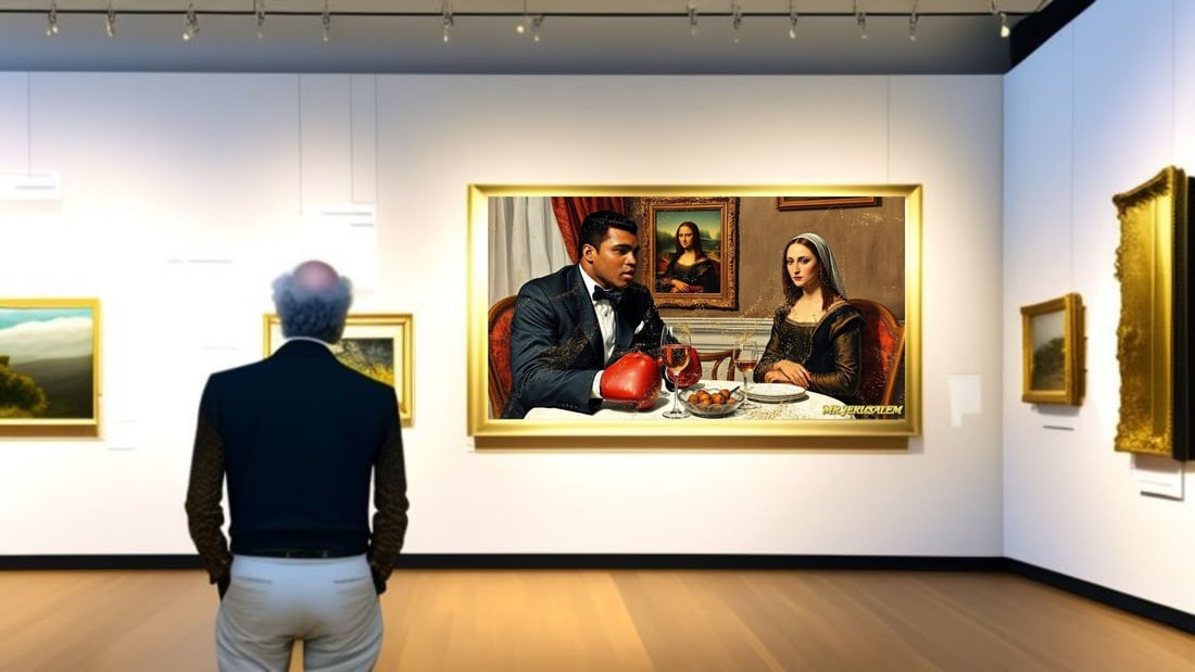 Muhammad Ali - Dinner With Mona Lisa-D1, Limited Edition of 50 Pieces, Signed & Numbered - 2