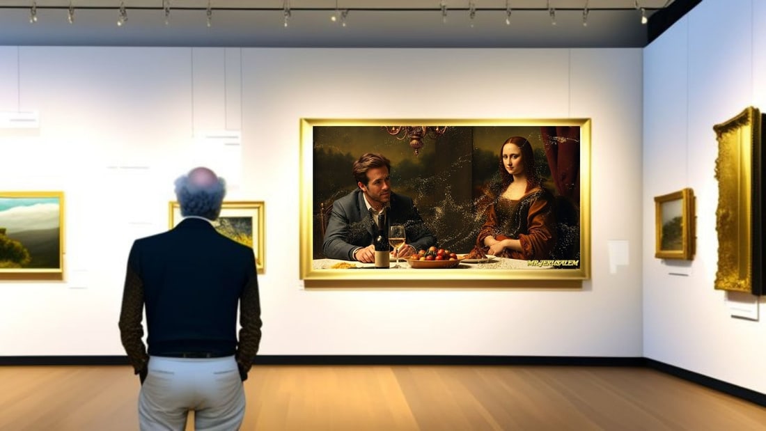 Ryan Reynolds - Dinner With Mona Lisa-D1, Limited Edition of 50 Pieces, Signed & Numbered - 2
