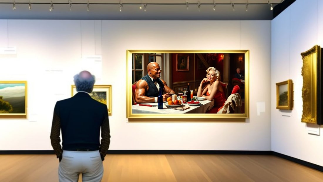 Dwayne Johnson - Dinner With Marilyn Monroe-D2, Limited Edition of 50 Pieces, Signed & Numbered - 2